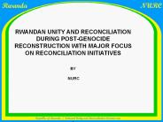 Unity and Reconciliation