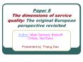 Paper 8 The dimensions of service quality: The original European perspective revisited PowerPoint PPT Presentation