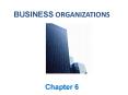 BUSINESS ORGANIZATIONS PowerPoint PPT Presentation