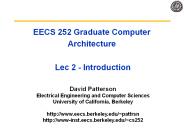 EECS 252 Graduate Computer Architecture  Lec 2 - Introduction