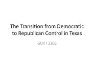 The Transition from Democratic to Republican Control in Texas