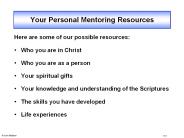 Your Personal Mentoring Resources
