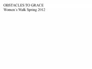 OBSTACLES TO GRACE