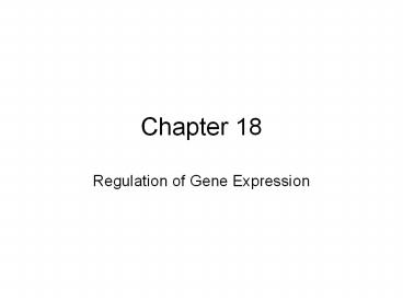 Regulation of Gene Expression