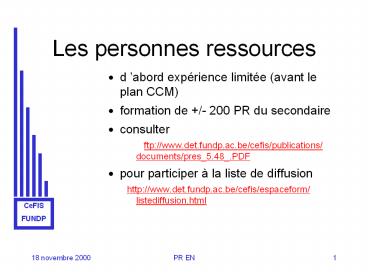 Les personnes ressources