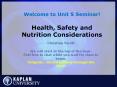 Welcome%20to%20Unit%205%20Seminar!%20Health,%20Safety%20and%20Nutrition%20Considerations PowerPoint PPT Presentation