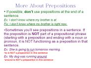 More About Prepositions