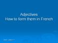 Adjectives How to form them in French PowerPoint PPT Presentation