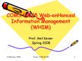 COMS E6125 Web-enHanced Information Management (WHIM) PowerPoint PPT Presentation