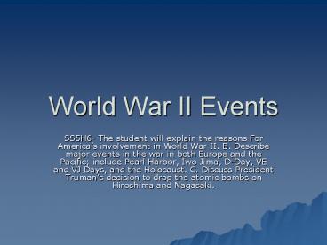World War II Events