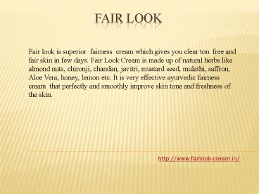 Fair Look Cream