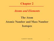 Chapter 2 Atoms and Elements