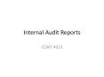Internal Audit Reports PowerPoint PPT Presentation