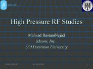 High Pressure RF Studies