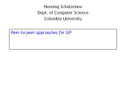 Peer-to-peer approaches for SIP