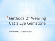 Methods of wearing cats eye gemstone