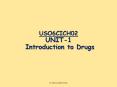 USO6CICH02 UNIT-1 Introduction to Drugs PowerPoint PPT Presentation