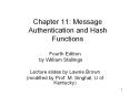 Chapter 11: Message Authentication and Hash Functions PowerPoint PPT Presentation