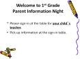 Welcome to 1st Grade Parent Information Night PowerPoint PPT Presentation