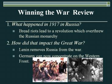 Winning the War Review