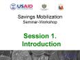Savings Mobilization Seminar-Workshop PowerPoint PPT Presentation