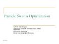 Particle Swarm Optimization PowerPoint PPT Presentation