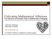 Cultivating Mathematical Affections
