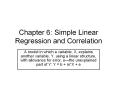 Chapter 6: Simple Linear Regression and Correlation PowerPoint PPT Presentation
