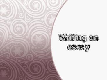 Writing an essay