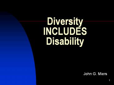 Diversity INCLUDES Disability