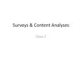 Surveys PowerPoint PPT Presentation