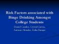 Risk Factors associated with Binge Drinking Amongst College Students