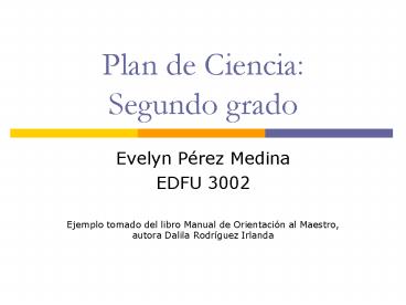 Plan de Ciencia: Segundo grado