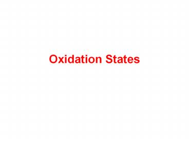 Oxidation States
