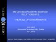 ENHANCING INDUSTRY-SCIENCE RELATIONSHIPS  THE ROLE OF GOVERNMENTS PowerPoint PPT Presentation
