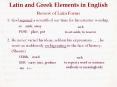Latin and Greek Elements in English PowerPoint PPT Presentation