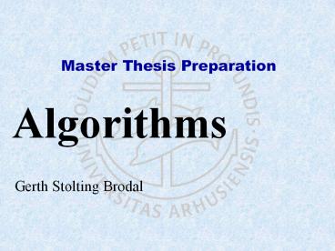 Master Thesis Preparation