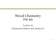 Wood Chemistry PSE 406
