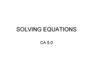 SOLVING EQUATIONS
