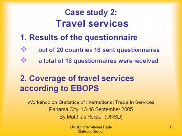 Case study 2: Travel services