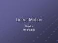 Linear Motion PowerPoint PPT Presentation