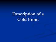 Description of a Cold Front