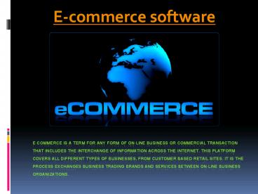 E-commerce software