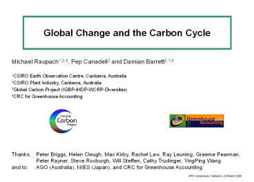 Global Change and the Carbon Cycle