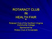 ROTARACT CLUB IN HEALTH FAIR