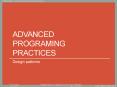 Advanced Programing practices PowerPoint PPT Presentation