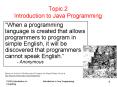 Topic 2 Introduction to Java Programming PowerPoint PPT Presentation
