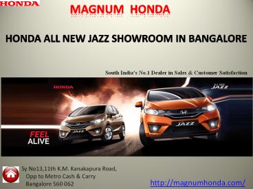 Book Your Perfect Family Honda All new Jazz Car - Magnum Honda