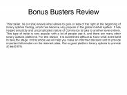 Bonus Busters Review