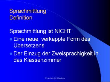 Sprachmittlung Definition